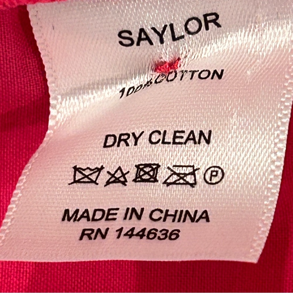 New Saylor Auroette Eyelet Puff‎ Sleeve Cotton Poplin Dress in Hot Pink Size XS - Picture 13 of 14